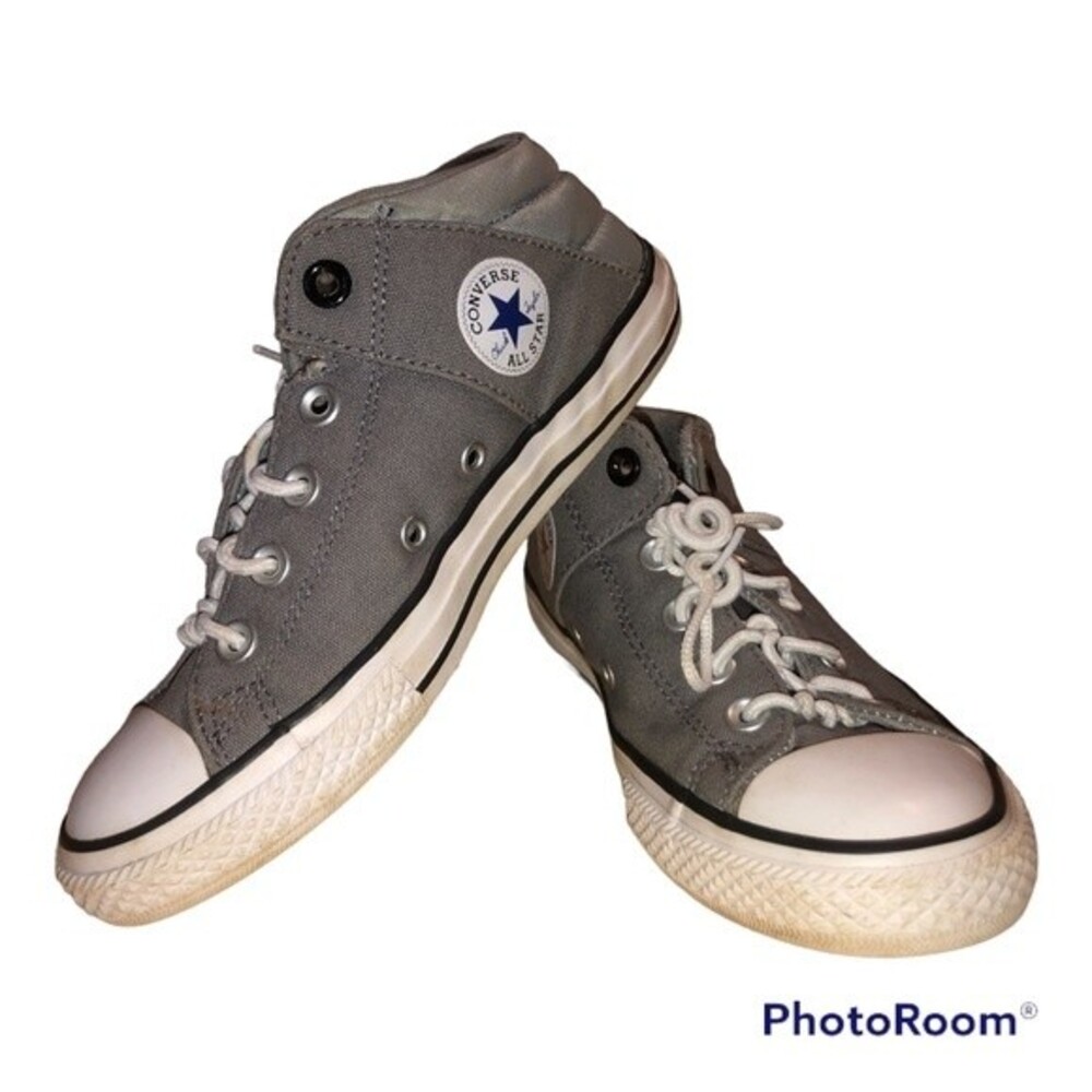 Converse All Star Mason Dolphin Sneakers Sz 2 Boys Axel Mid Top Gray